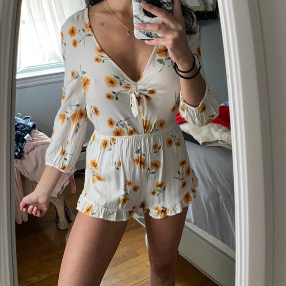 Yellow flower romper